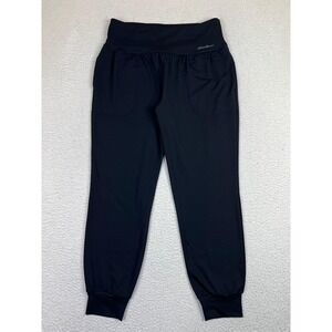 Eddie Bauer Jogger Pants Womens Medium Black Activewear Stretch Pockets Athletic